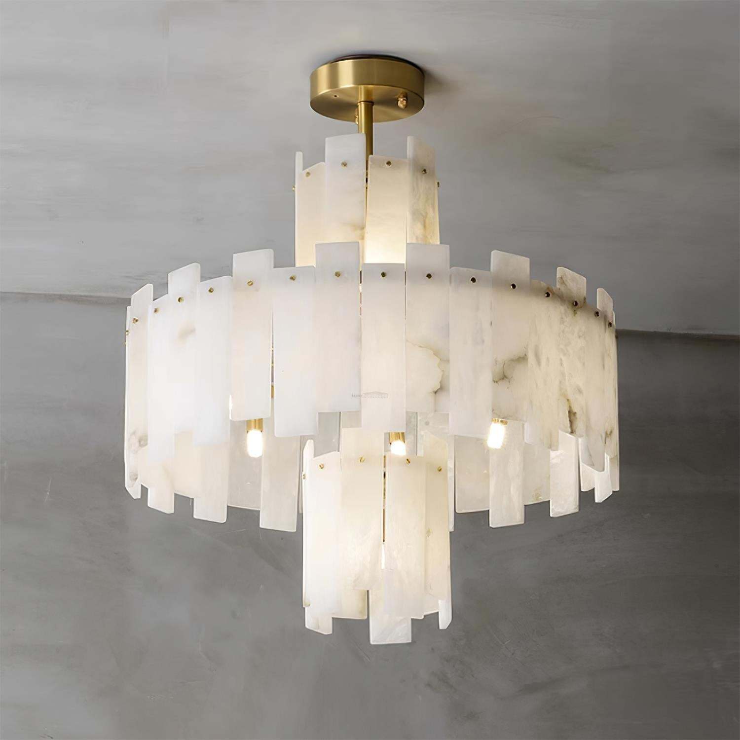 Regina Alabaster Round Chandelier-Sylvia Space