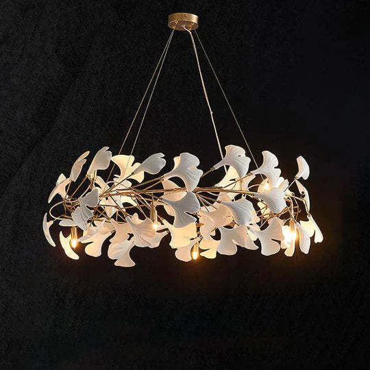 Gingko Modern Round Branch Ceramic Chandelier for Kitchen Island-Sylvia Space