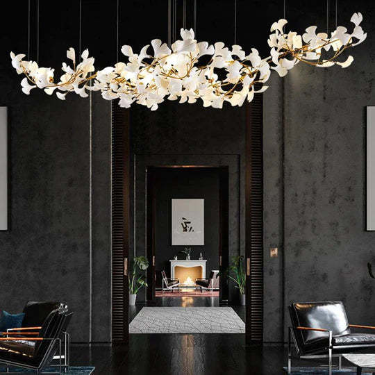Gingko Porcelain Chandelier, Modern Branch Chandelier for Dining Room-Sylvia Space