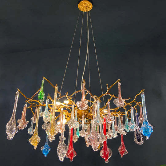 Scott Crystal Branch Colorful Chandelier, Upscale Chandelier Lighting-Sylvia Space