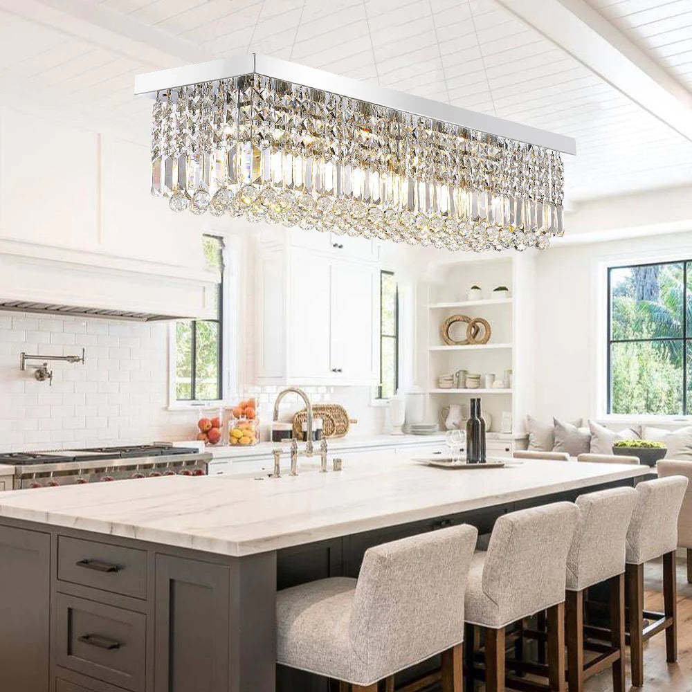 47" Crystal Dining Room Chandelier-Sylvia Space