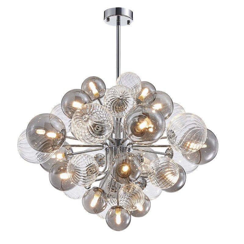 18-Light Glass Modern Chandelier-Sylvia Space