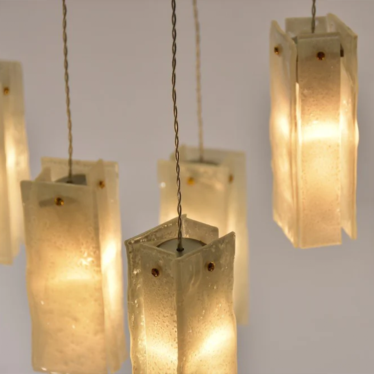 Rectangular  Glass  Pendant Chandelier-Sylvia Space