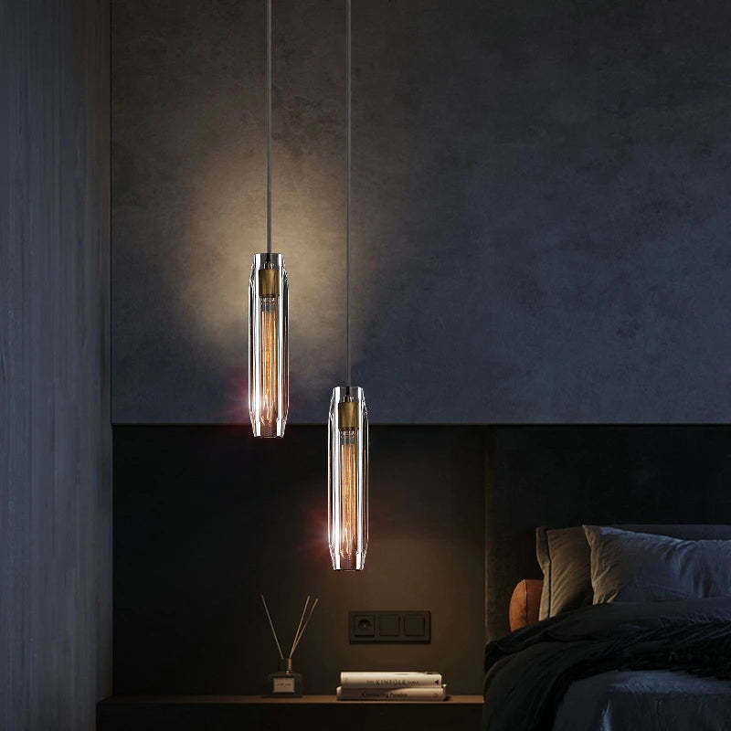 Smoke Grey Crystal Pendant Light-Sylvia Space