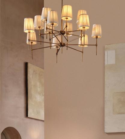 Isobella Chandelier, Antiqued Brass, Large