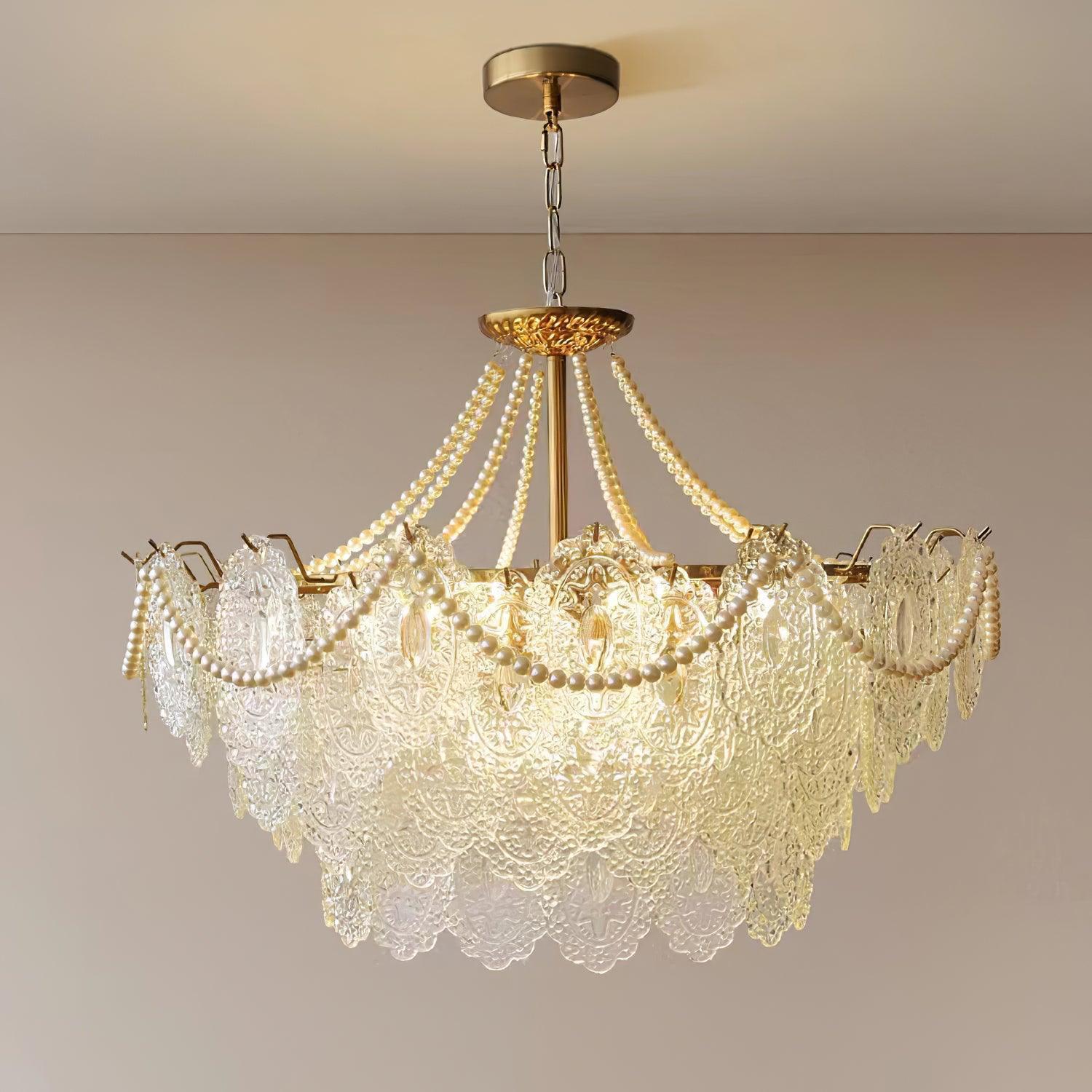 Pearls Glass Chandelier Φ 19.7″~31.5''-Sylvia Space