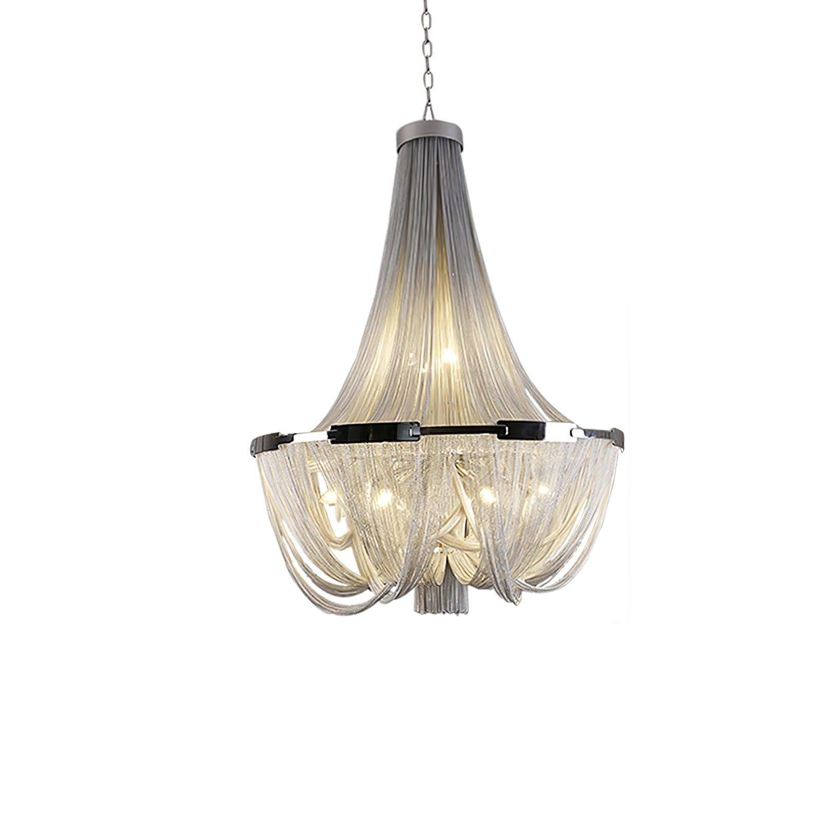 Tassel Aluminum Chain Chandelier ∅ 23.6″-Sylvia Space