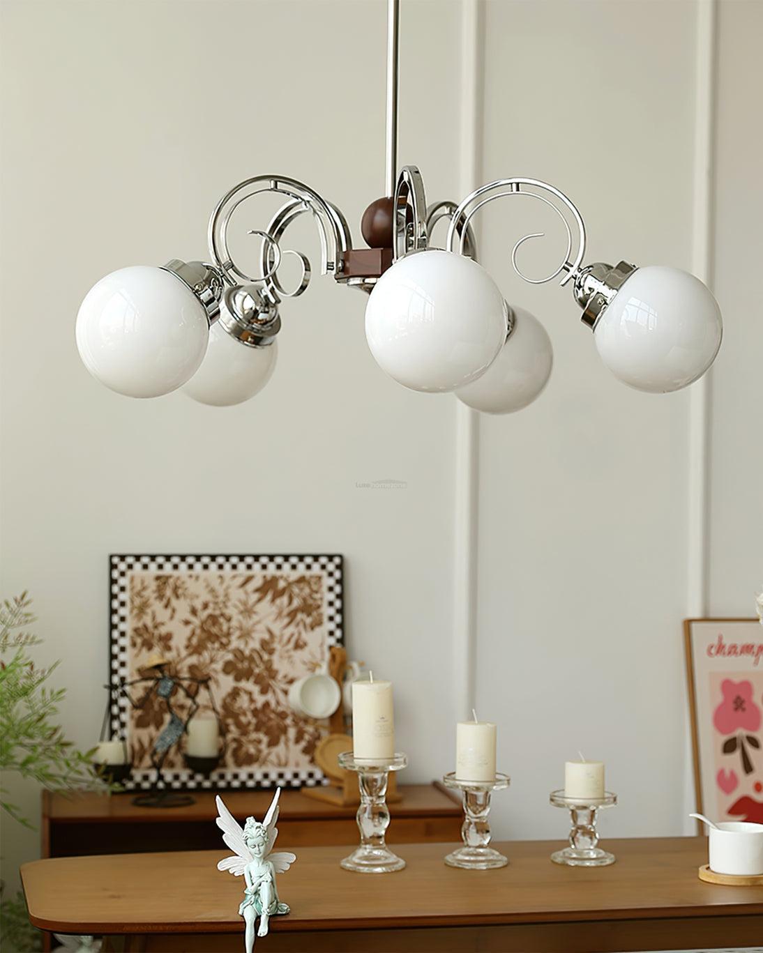 Kotter Cream Chandelier with 3/5 heads-Sylvia Space