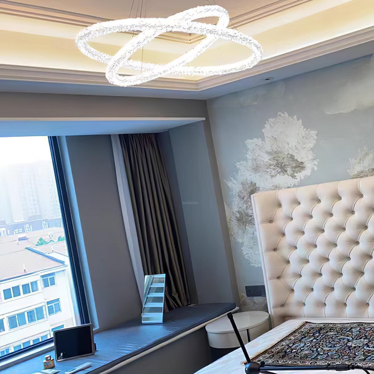 Crystal Ring Chandeliers-Sylvia Space