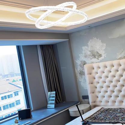 Crystal Ring Chandeliers-Sylvia Space