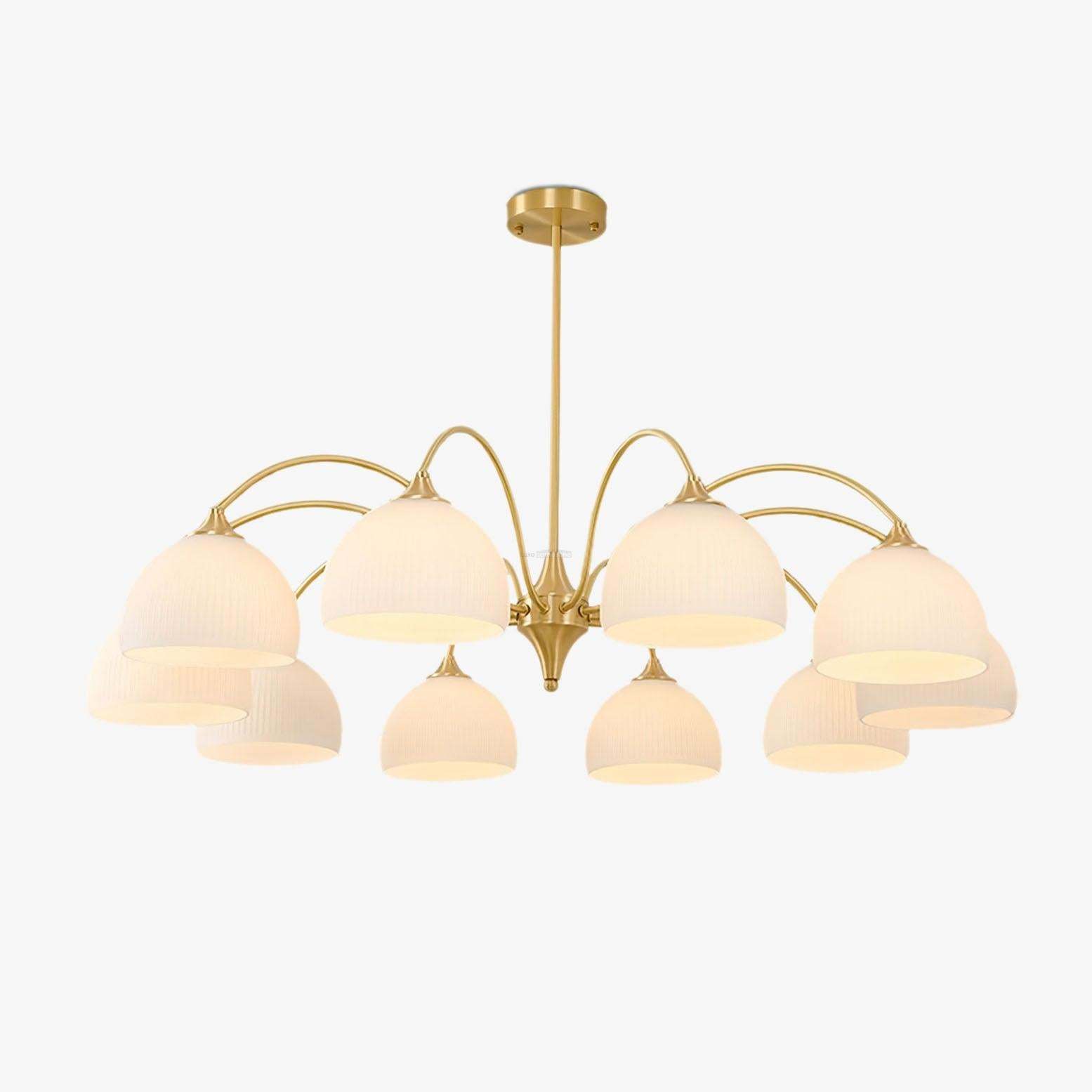 Striped Glass Bowl Chandelier with 5/6/8/10 heads-Sylvia Space