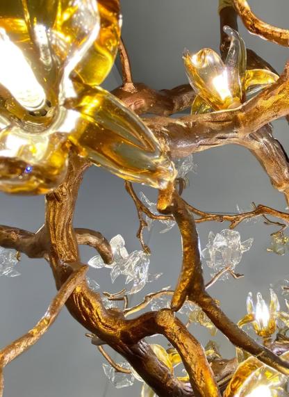 Brass Maple Long Branch Chandelier-Sylvia Space