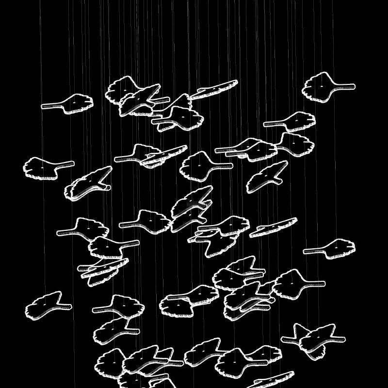 Multicolor Maple Leaf Chandelier-Sylvia Space