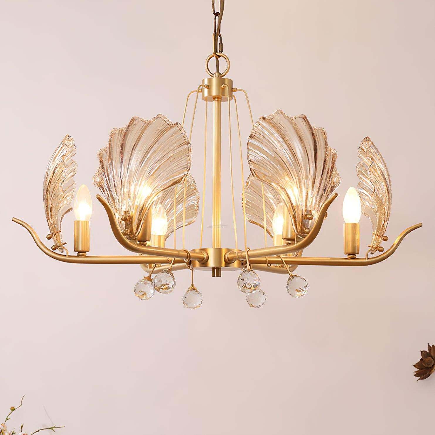 Shell Crystal Chandelier with 3/6/8 heads-Sylvia Space