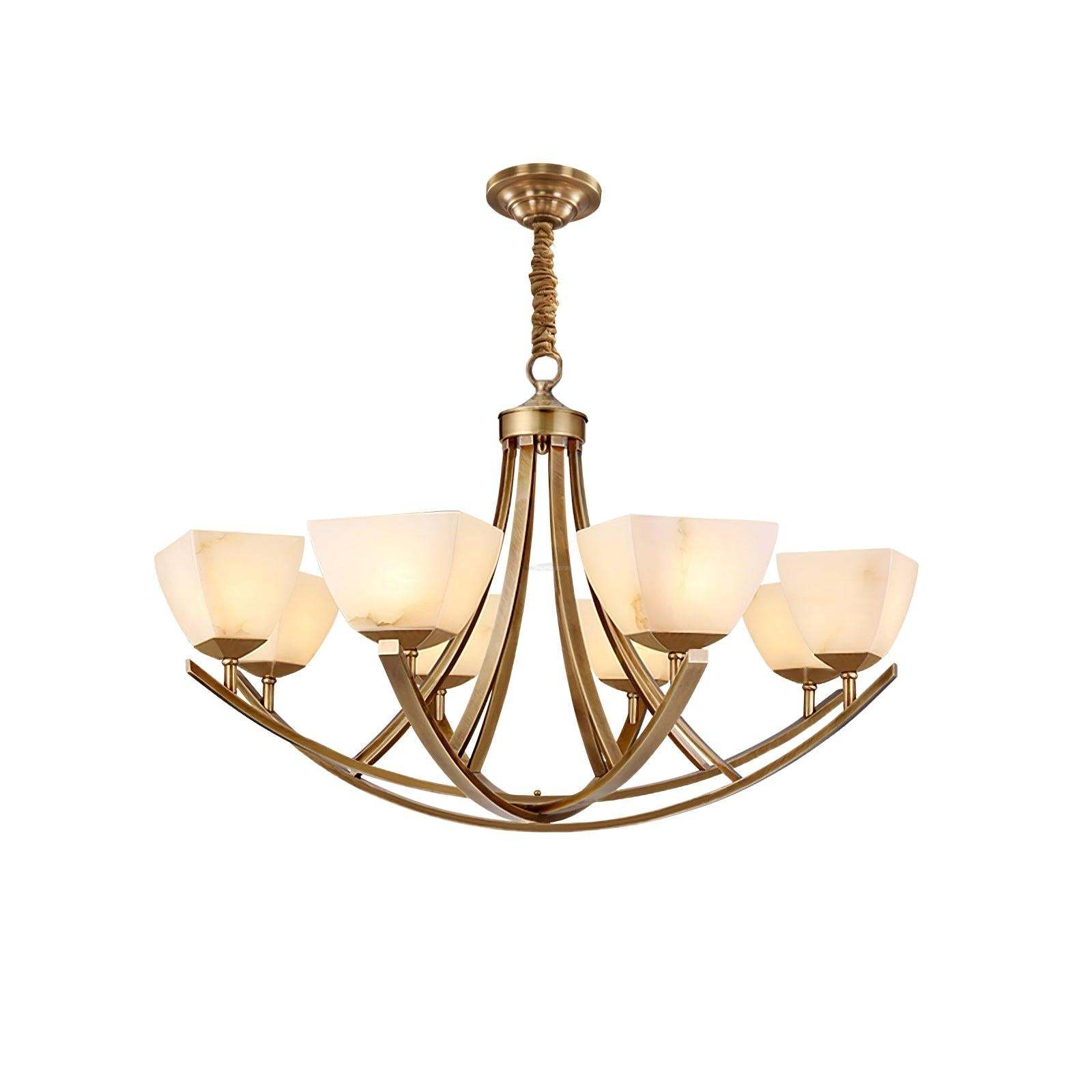 Dover Brass Chandelier with 8 heads-Sylvia Space