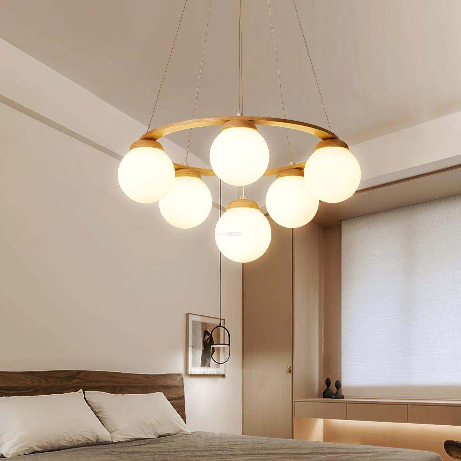 Nuura Miira Wooden Chandelier-Sylvia Space