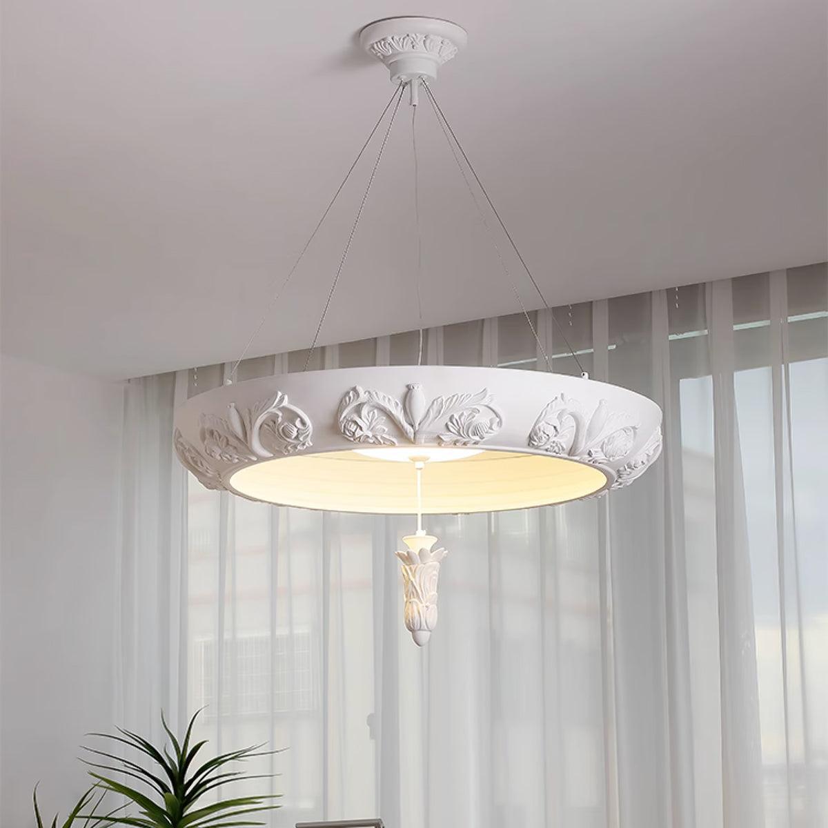 Artistic Carved Plaster Chandelier ∅ 23.6″~∅ 31.5″-Sylvia Space