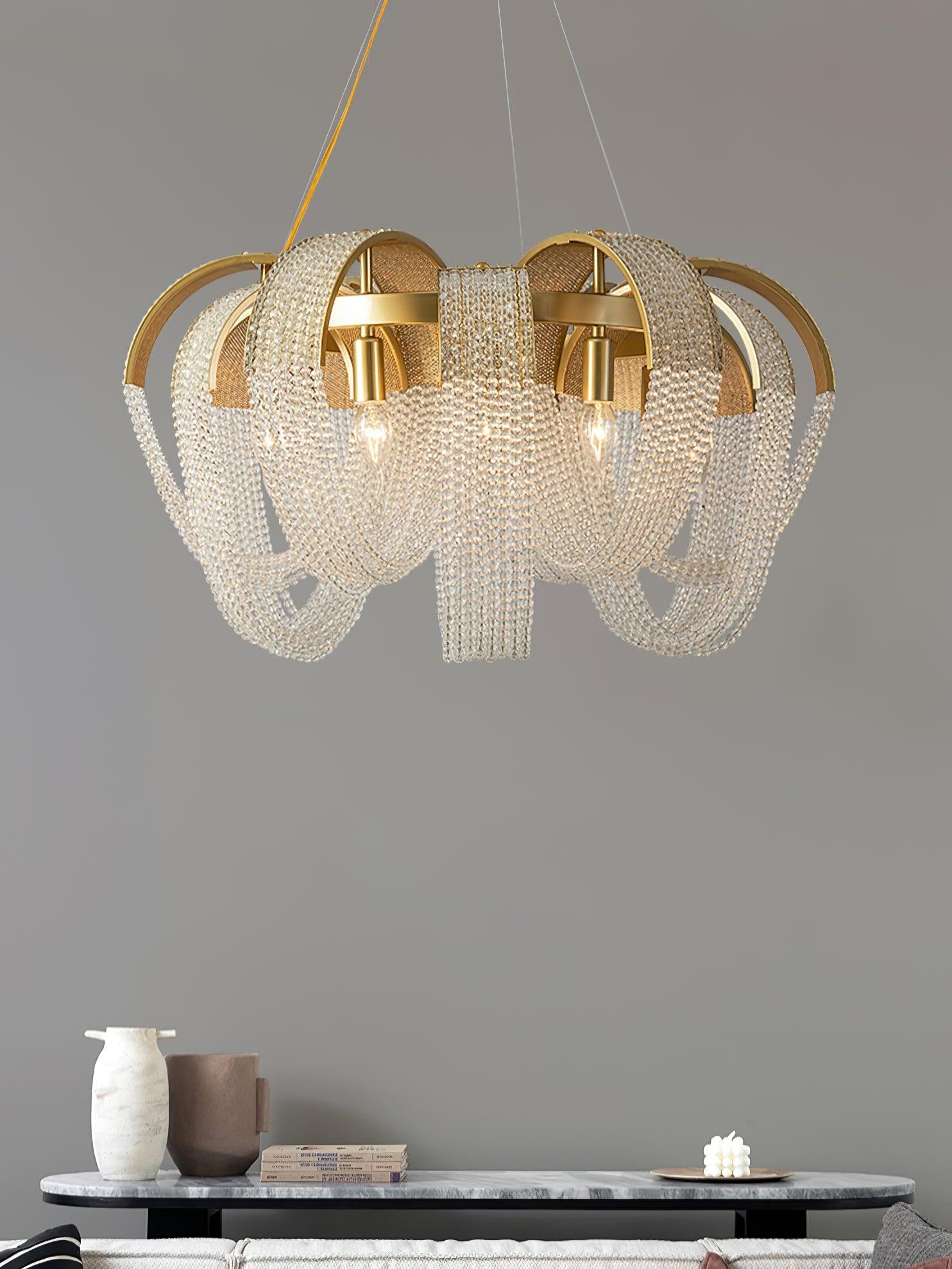 Mesh Crystal Chandelier with 1/6/9 heads-Sylvia Space