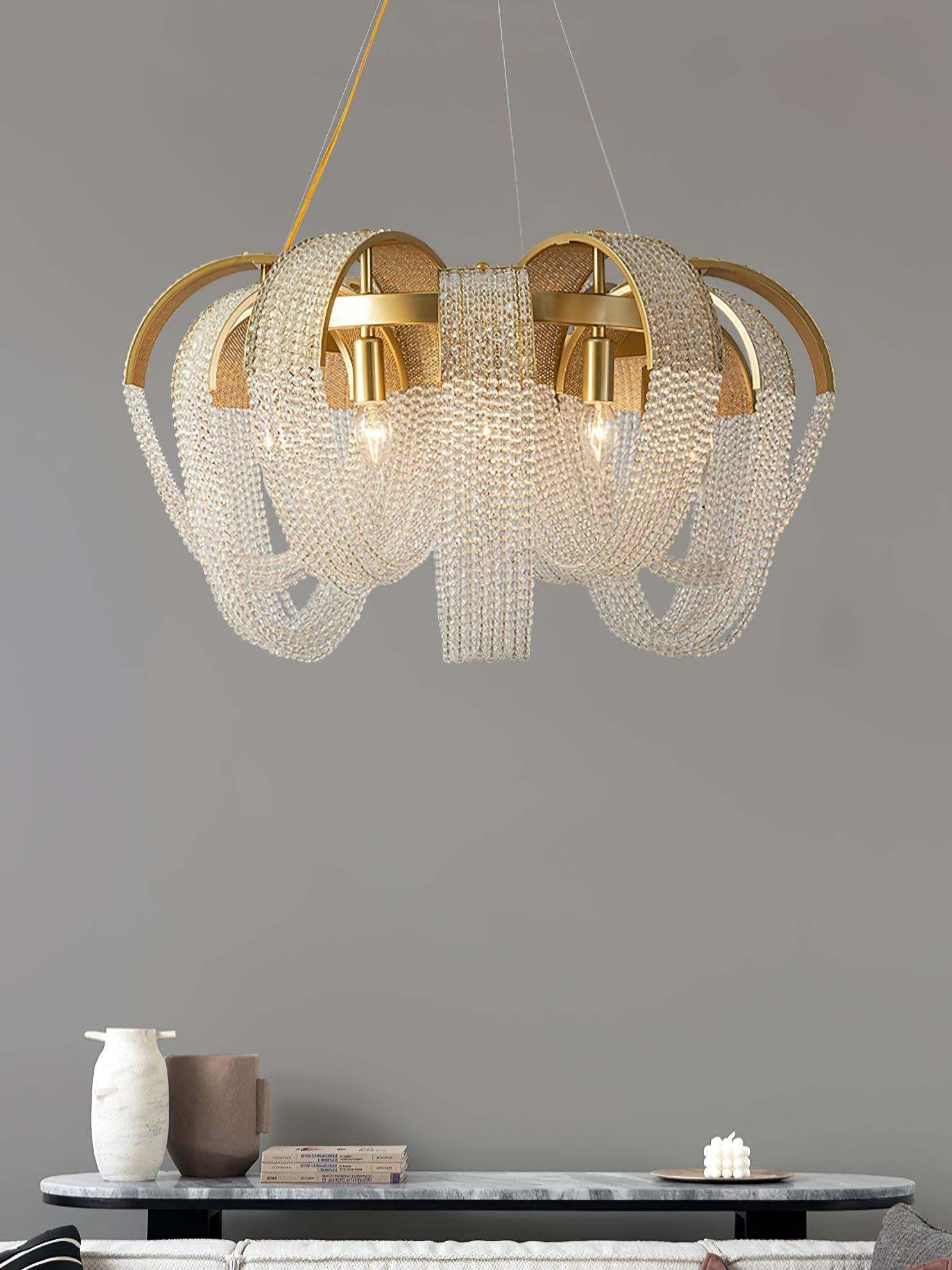 Mesh Crystal Chandelier with 1/6/9 heads-Sylvia Space