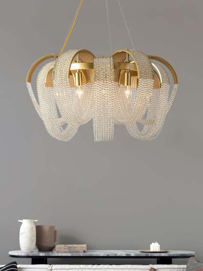 Mesh Crystal Chandelier with 1/6/9 heads-Sylvia Space