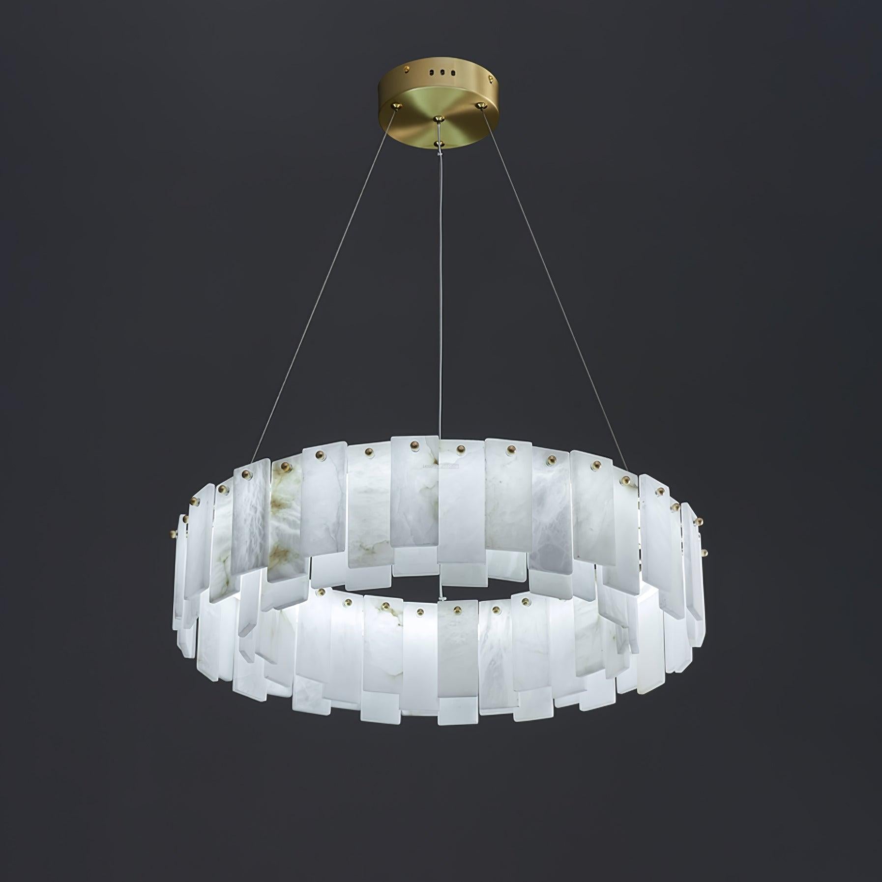 Celestial Alabaster Round/Square Chandelier-Sylvia Space