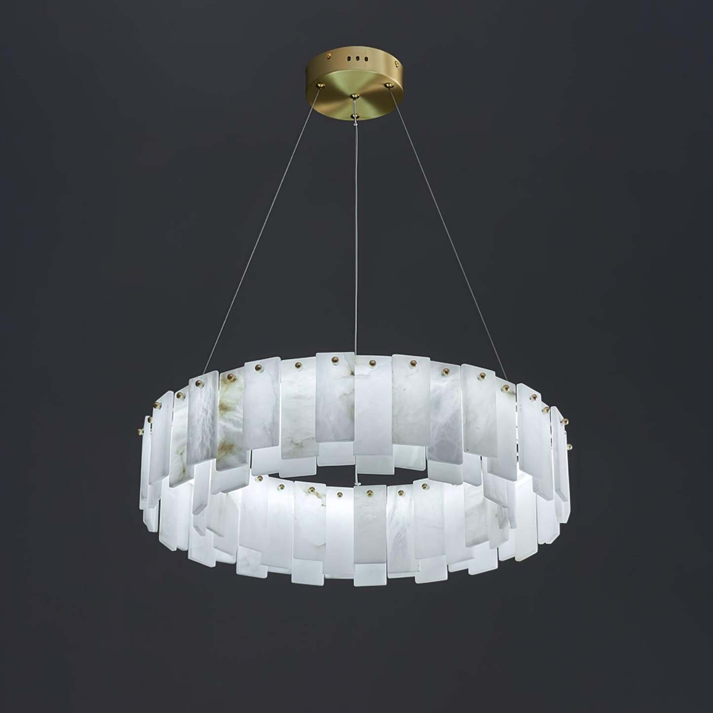 Celestial Alabaster Round/Square Chandelier-Sylvia Space