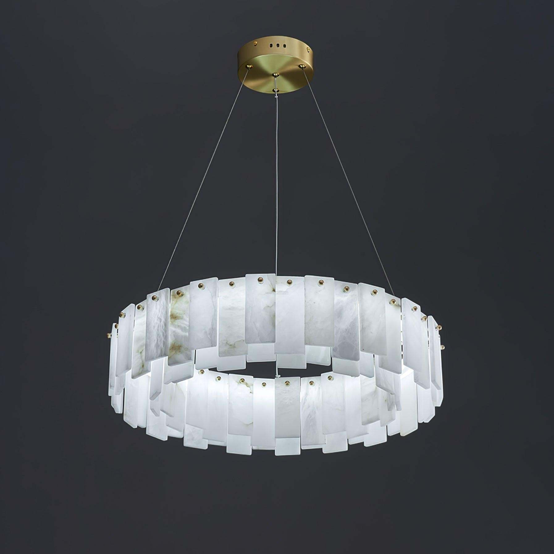 Celestial Alabaster Round/Square Chandelier-Sylvia Space