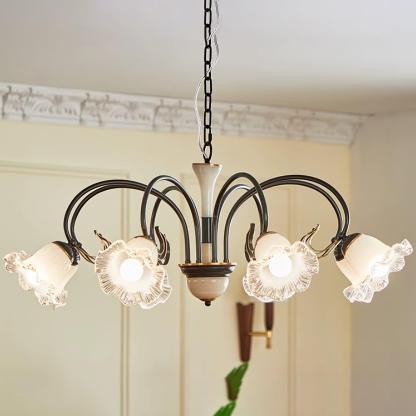 Luce Black Chandelier with 3/6/8 heads-Sylvia Space