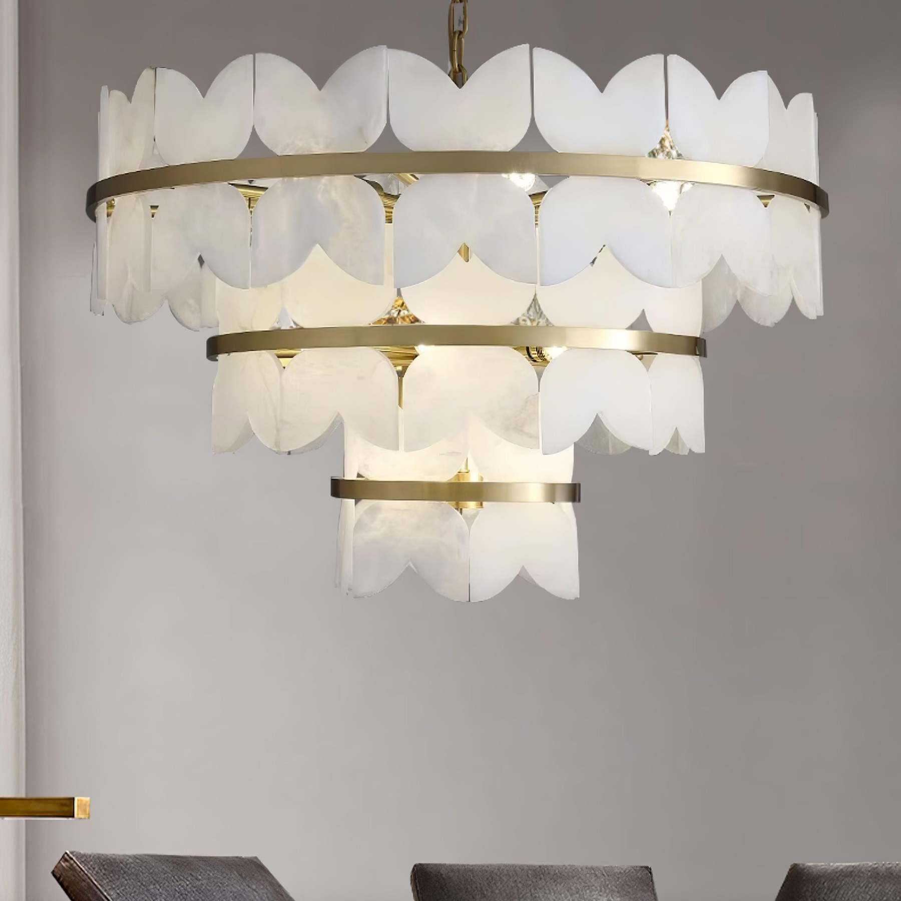 Alabaster Cloudscape Chandelier with 1/2 layer-Sylvia Space