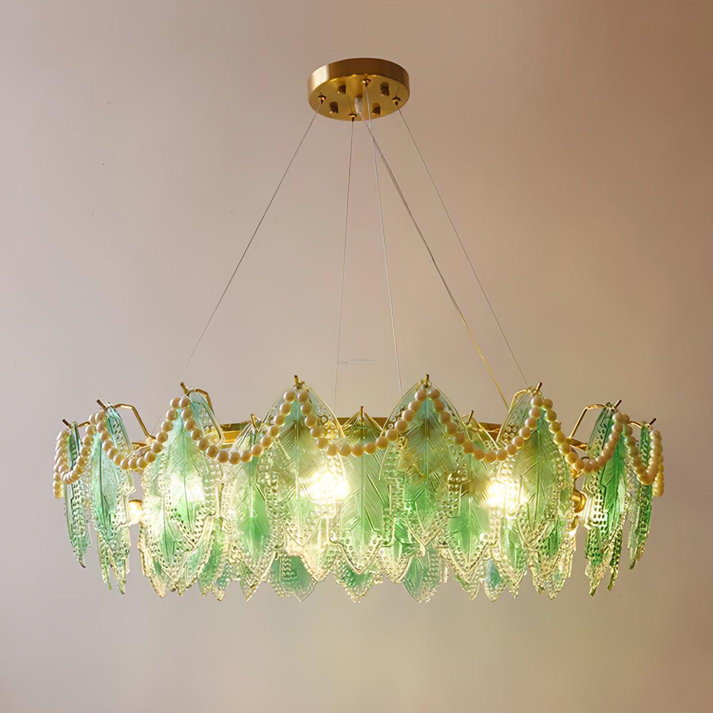 Maple Leaf Type Glass Chandelier-Sylvia Space