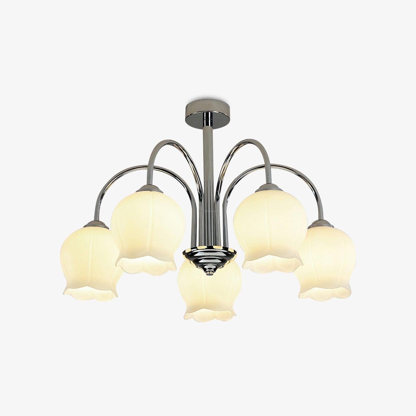 Floral Glass Chandelier with 5/6/8 heads-Sylvia Space