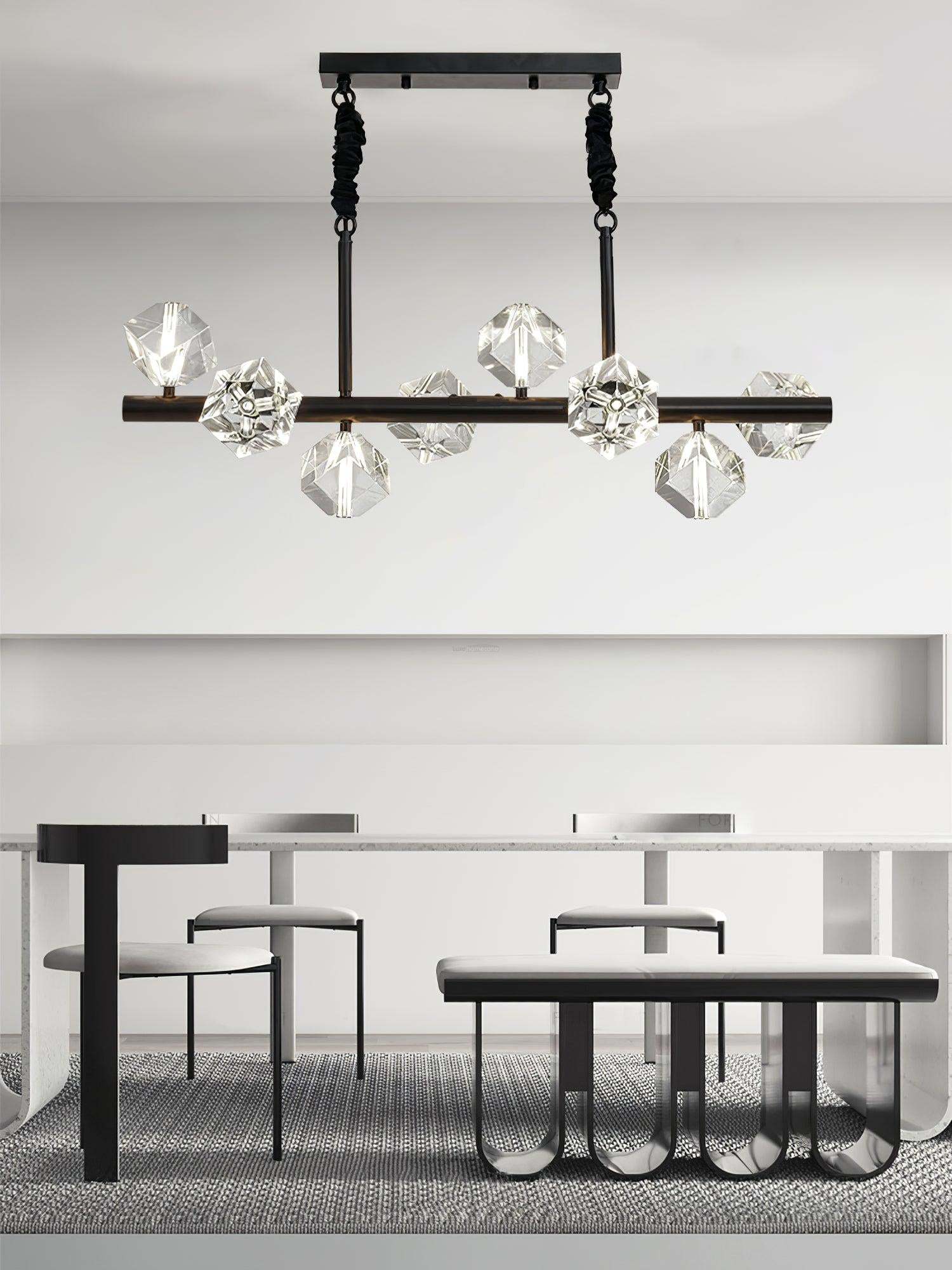 Takku Crystal Linear Chandelier-Sylvia Space