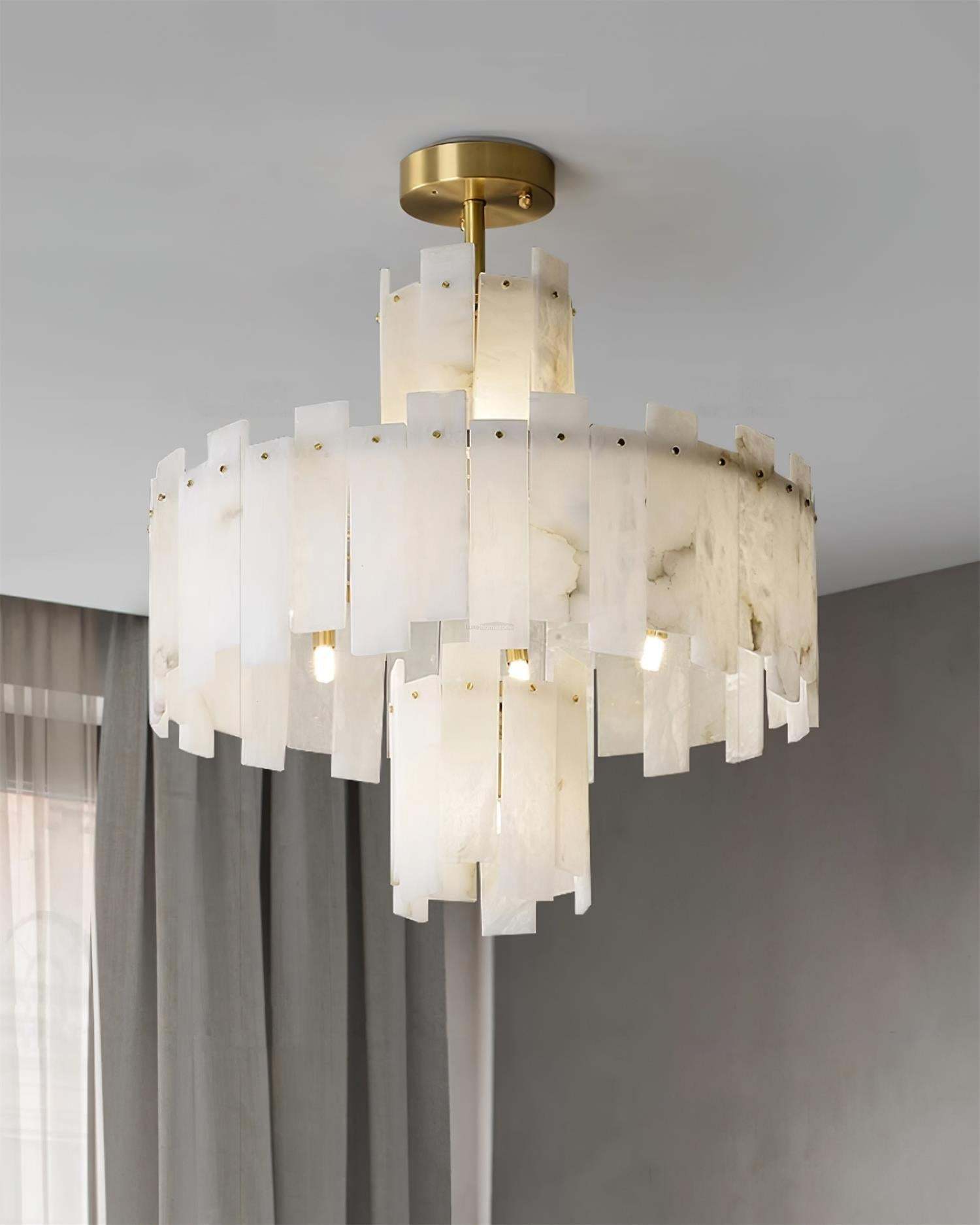 Regina Alabaster Round Chandelier-Sylvia Space