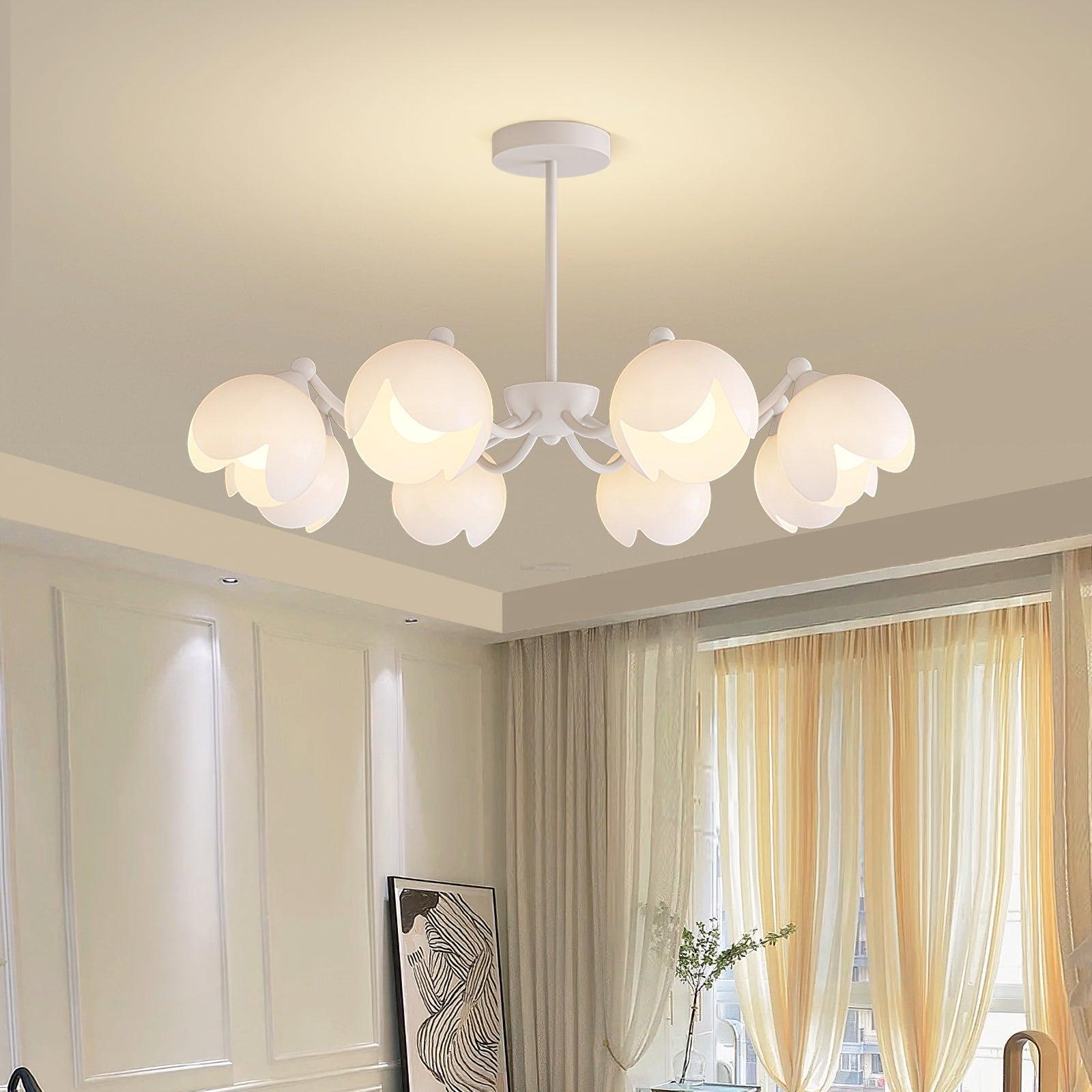 Murano Cream Chandelier with 3/5/6/8 heads-Sylvia Space