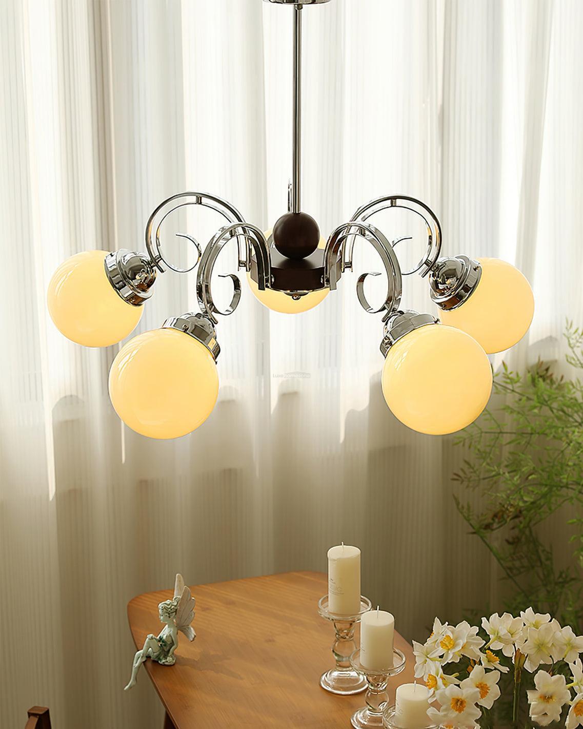 Kotter Cream Chandelier with 3/5 heads-Sylvia Space