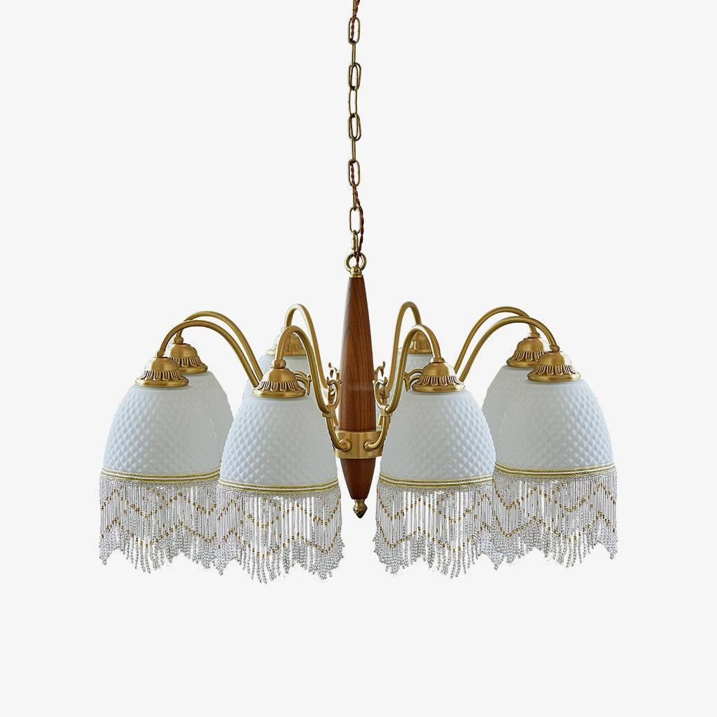 Mesh Tassel Glass Chandelier ∅ 19.7″-Sylvia Space
