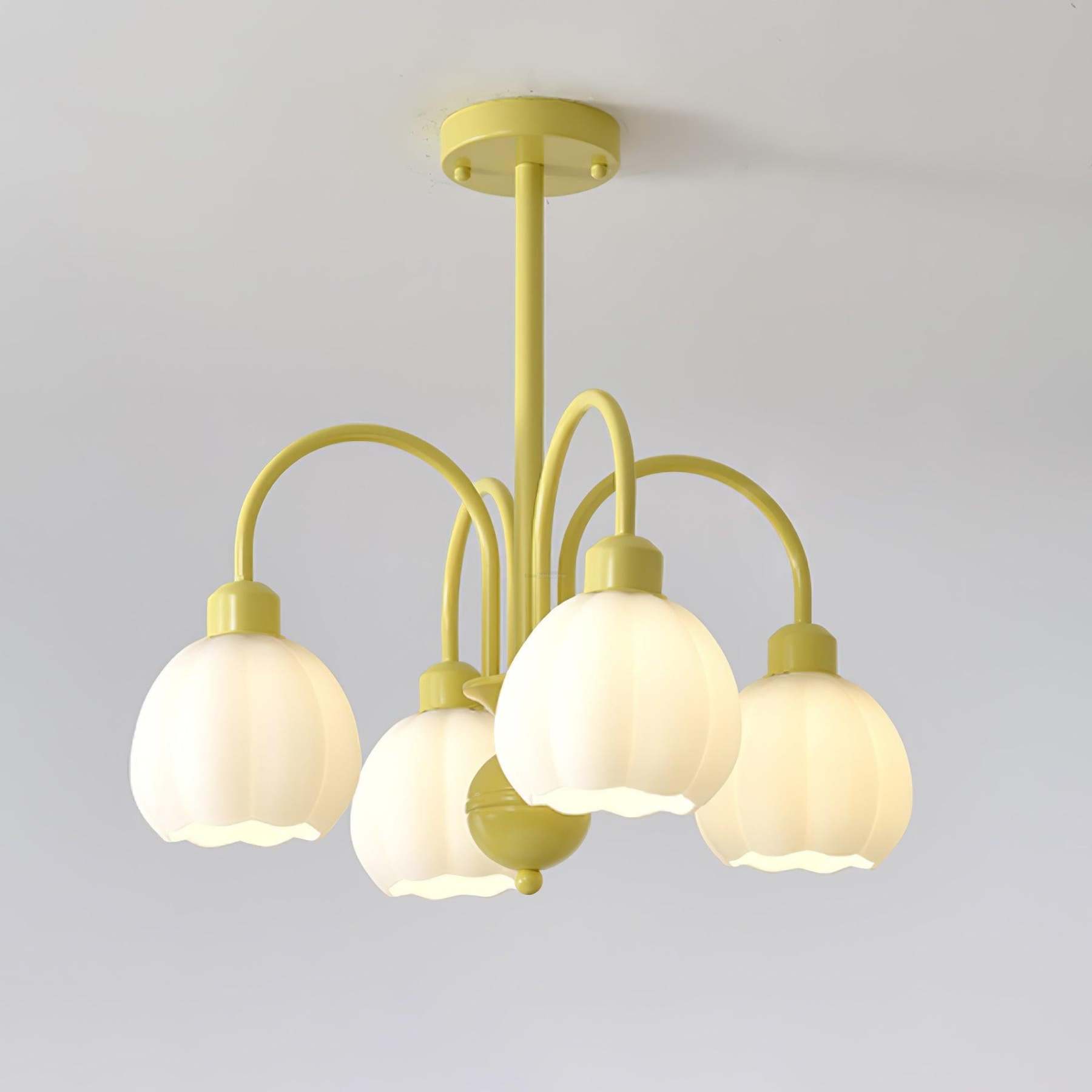 Cream Pumpkin Ball Chandelier with 4/5/6/8 heads-Sylvia Space