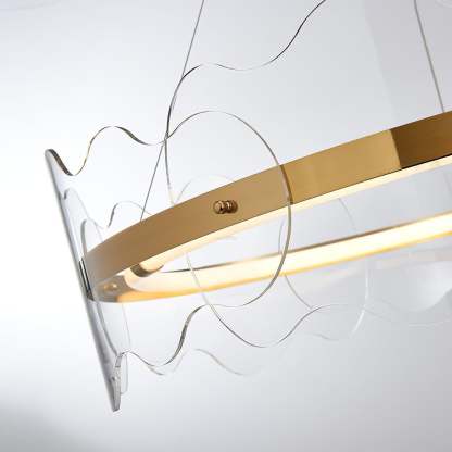 Acrylic Wave Round Chandelier-Sylvia Space