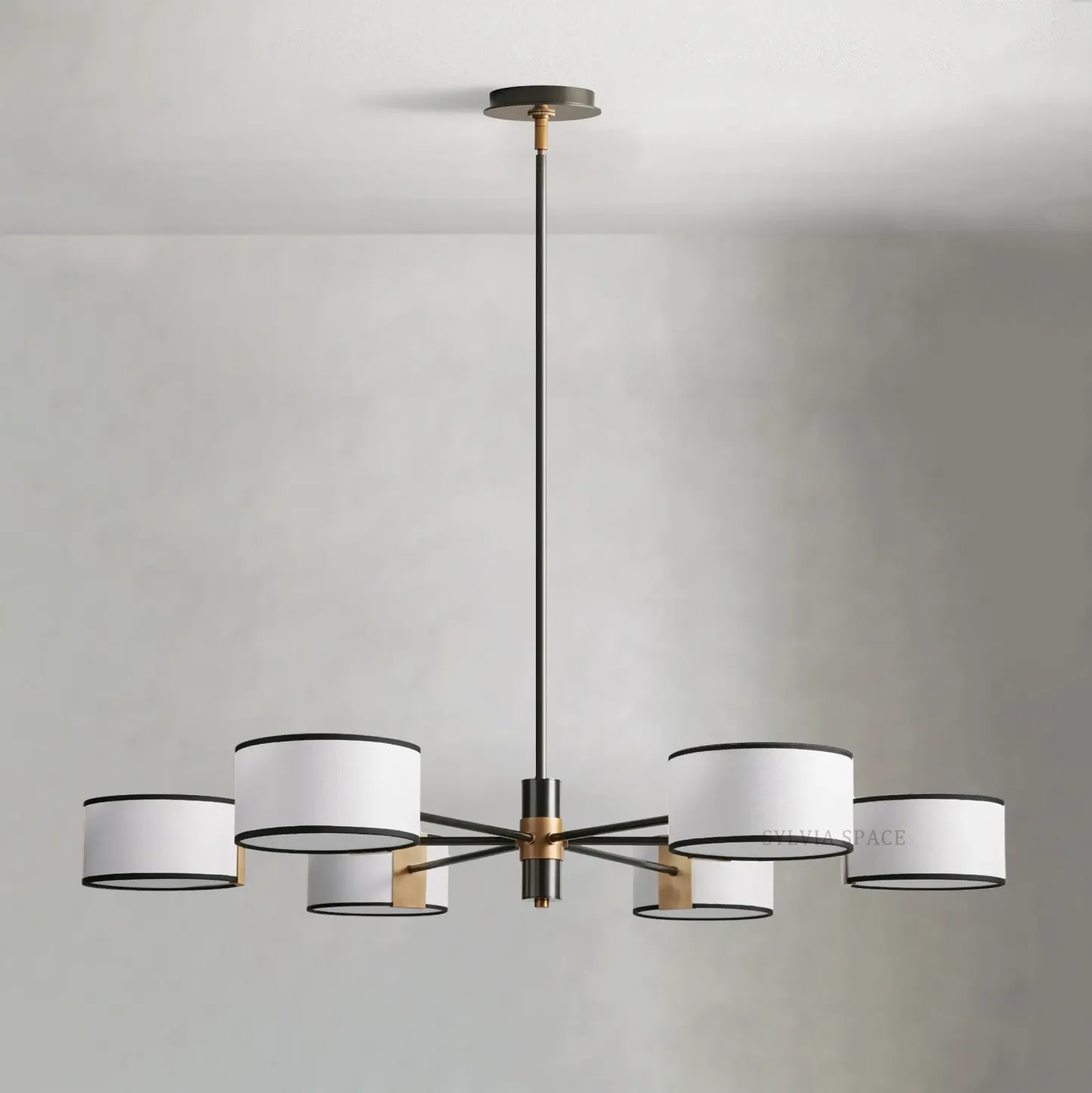 Daphne Round Linen Chandelier 48" 60"D