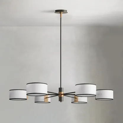 Daphne Round Linen Chandelier 48" 60"D