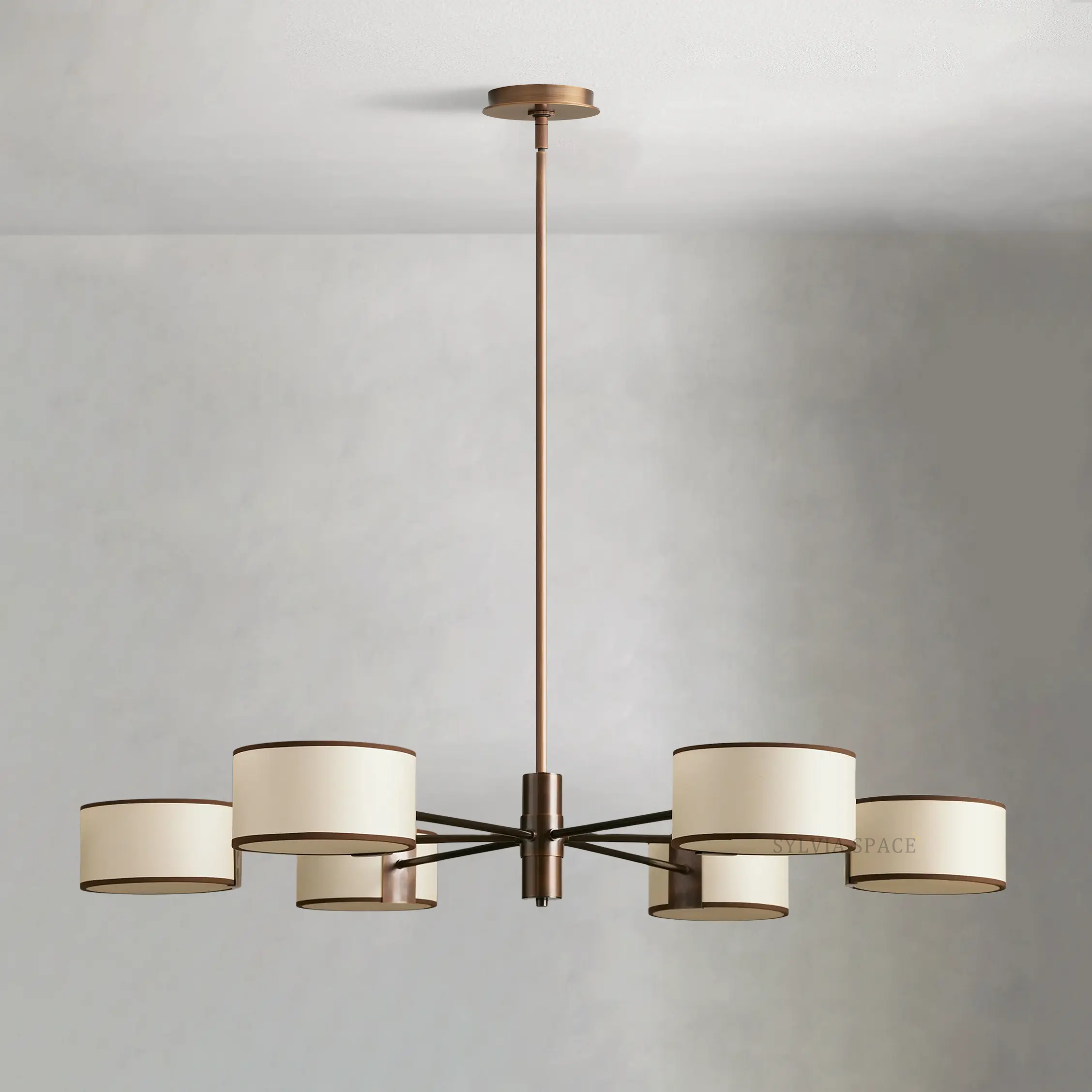 Daphne Round Linen Chandelier 48" 60"D