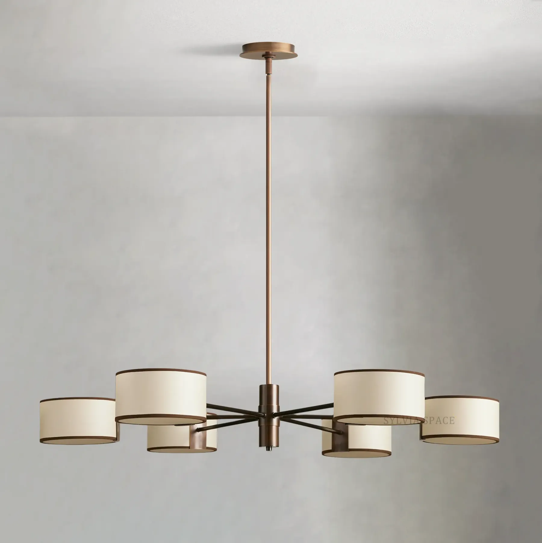 Daphne Round Linen Chandelier 48" 60"D