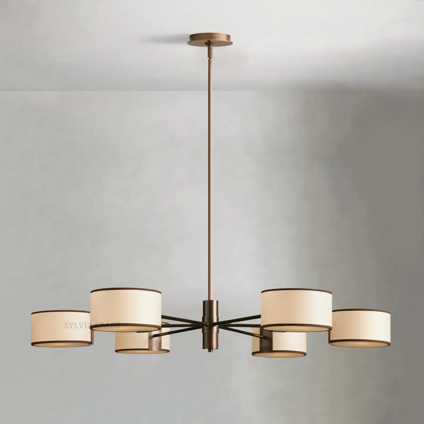 Daphne Round Linen Chandelier 48" 60"D