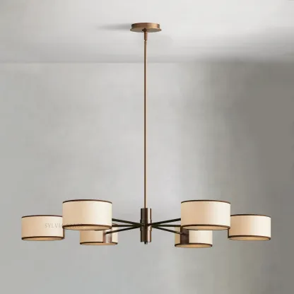 Daphne Round Linen Chandelier 48" 60"D