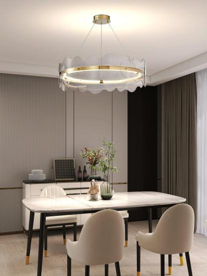 Acrylic Wave Round Chandelier-Sylvia Space