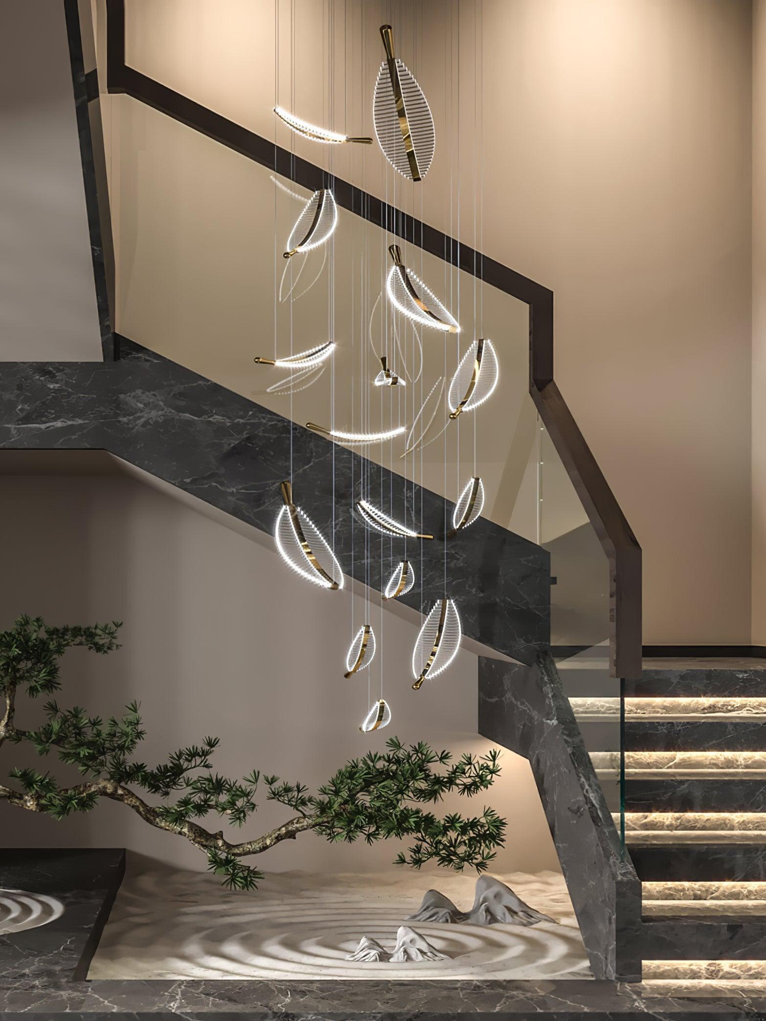 Leaf LED Chandelier ∅ 15.7″-Sylvia Space