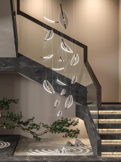 Leaf LED Chandelier ∅ 15.7″-Sylvia Space