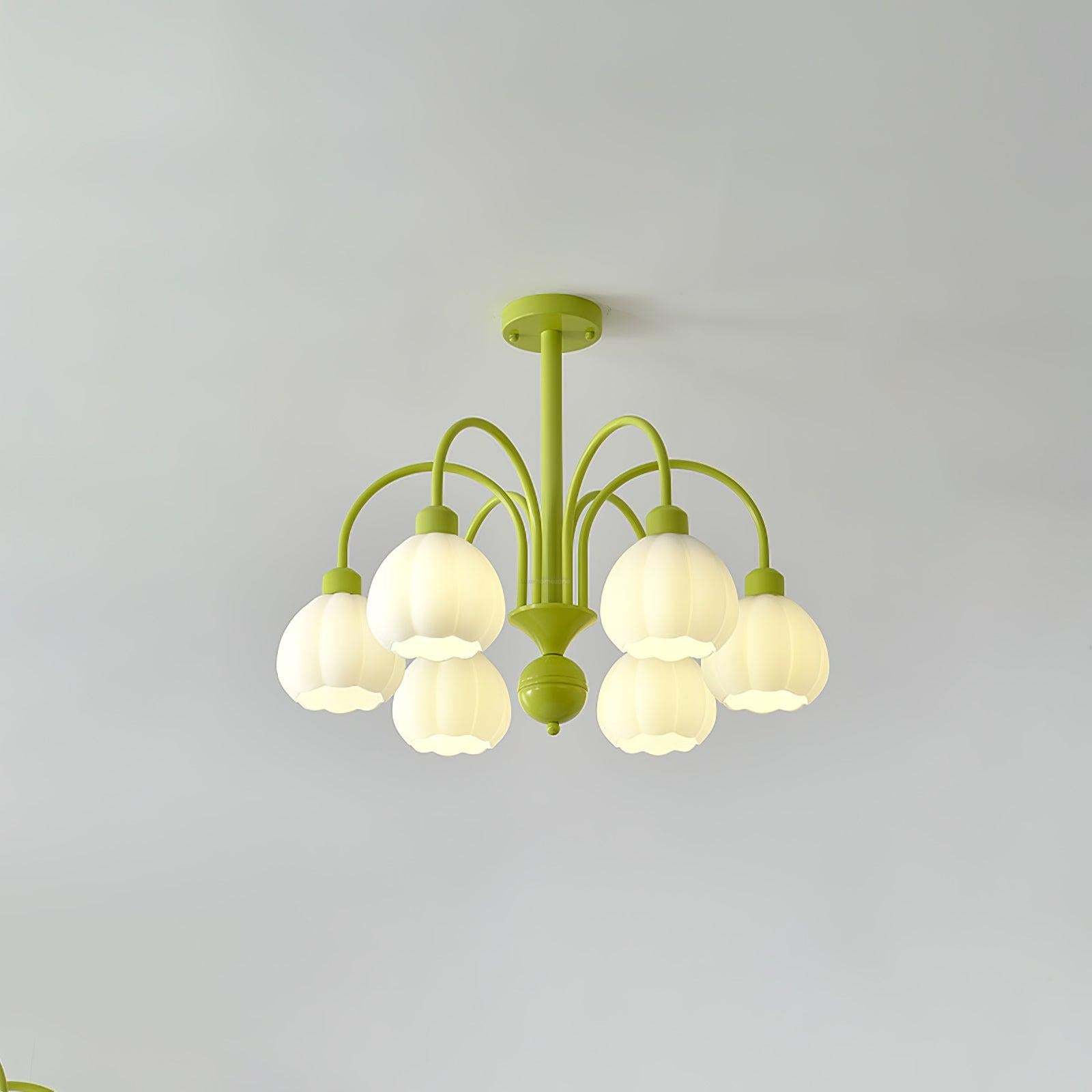 Cream Pumpkin Ball Chandelier with 4/5/6/8 heads-Sylvia Space
