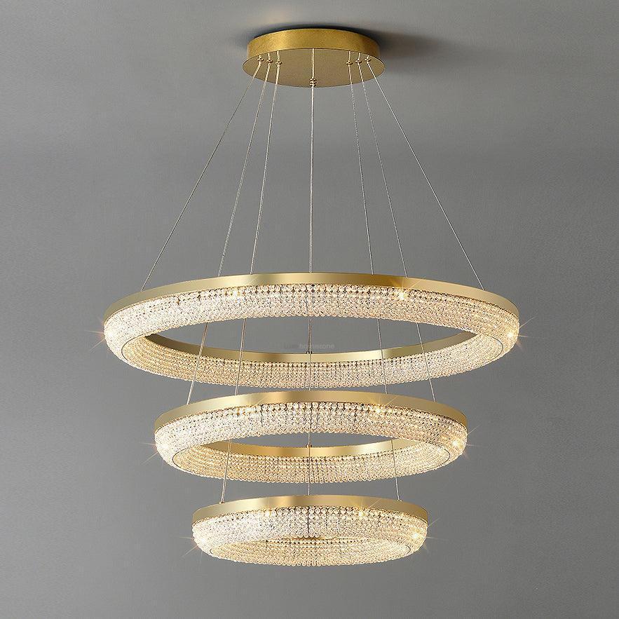 Round Crystal Ring Chandeliers-Sylvia Space