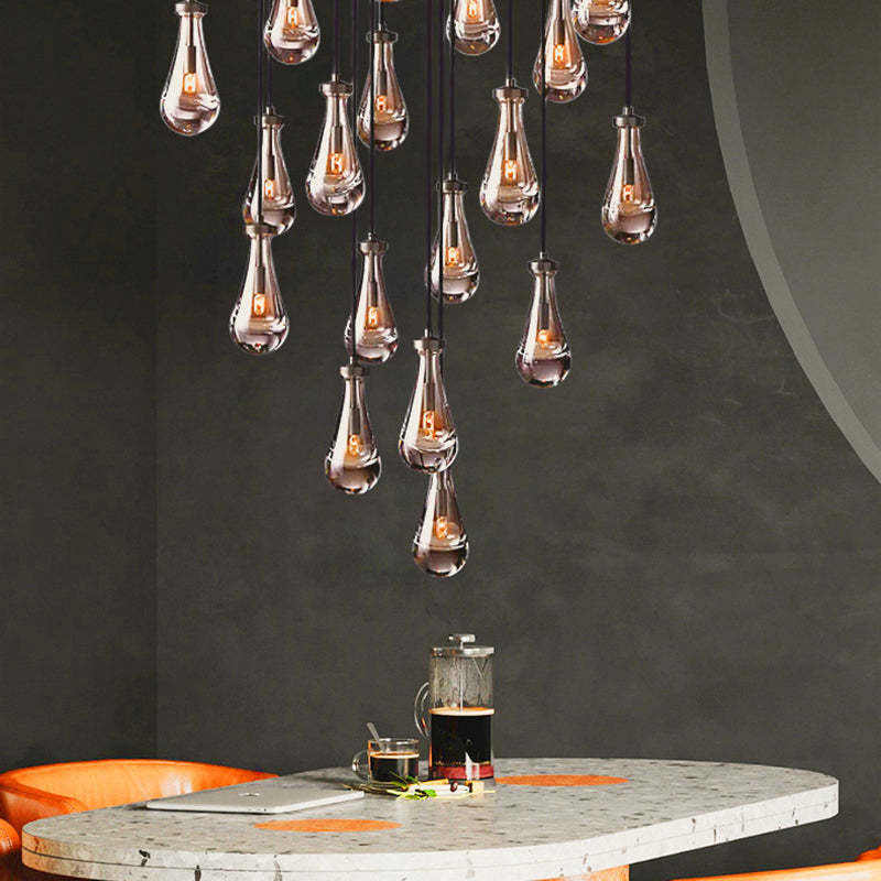 Raindrop Glass Round Chandelier 47"